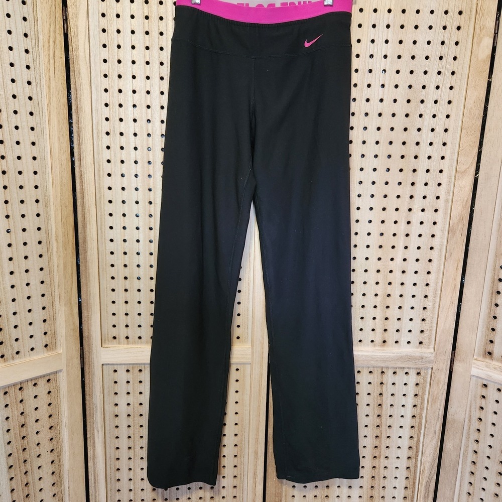 Women's Nike Dri Fit Stretch Athletic Performance Training Pants‎ M Pink & Black